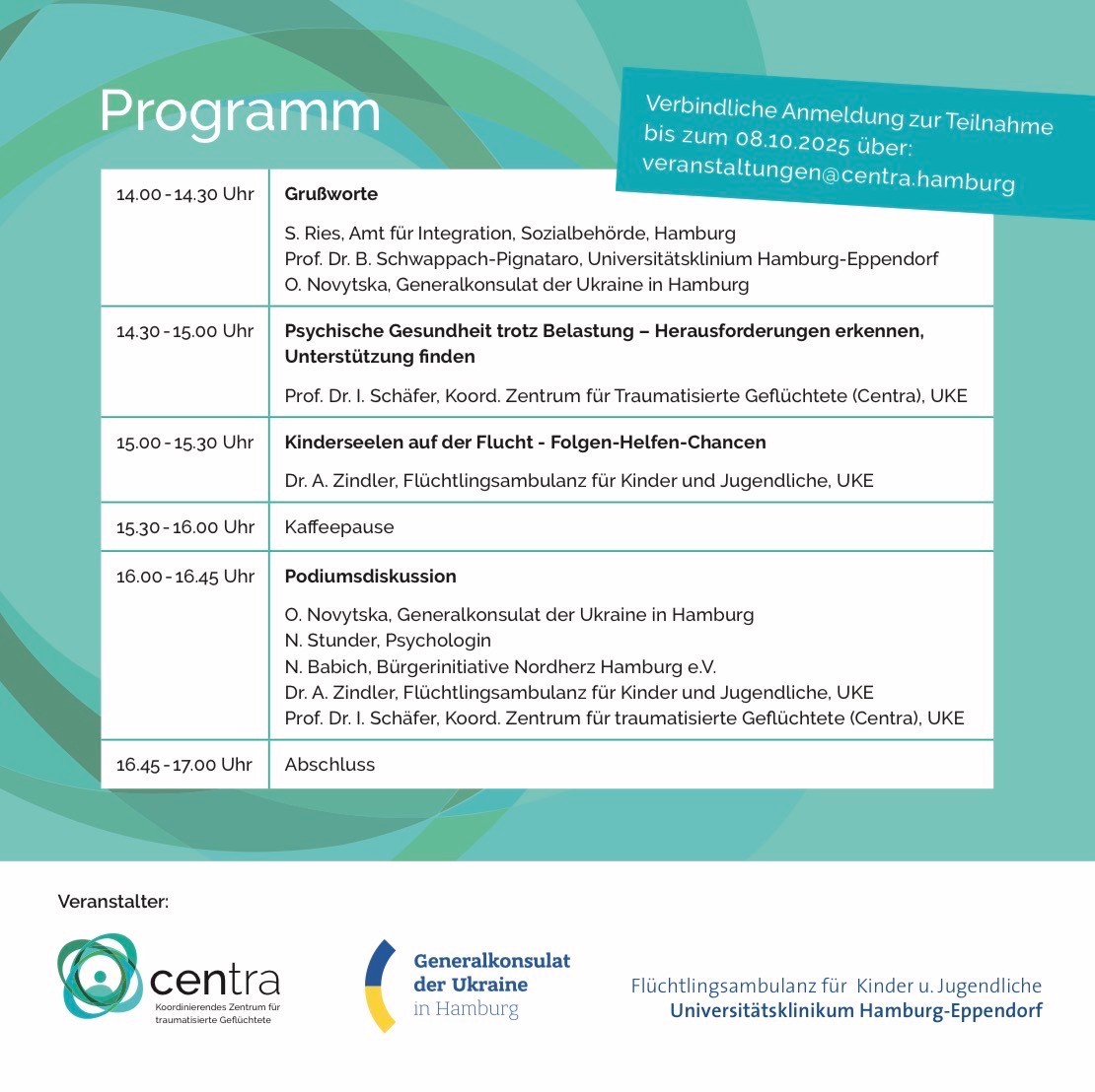 World Mental Health Day 2025 “Psychische Gesundheit im Kontext von Flucht – Zugänge zu Hilfen und Unterstützung in Hamburg”